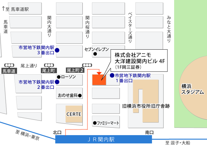 株式会社アニモ本社地図